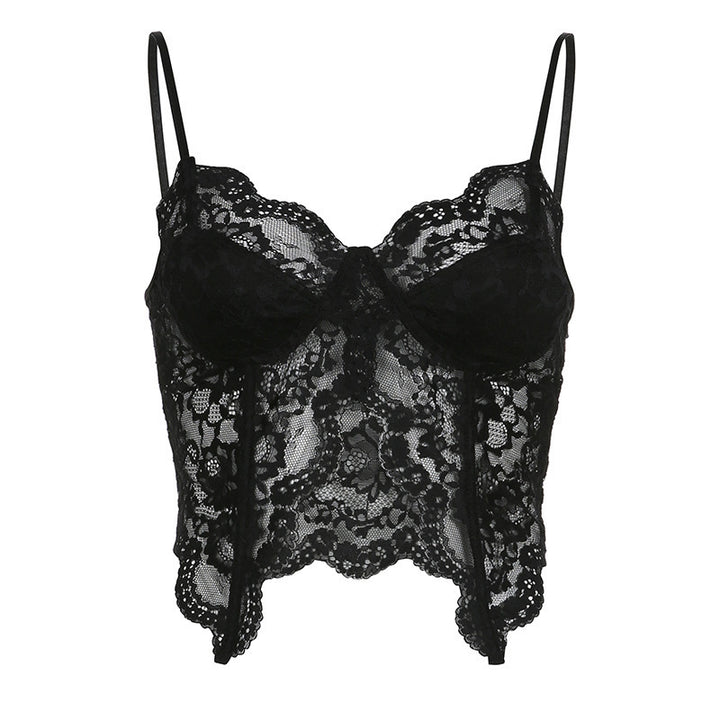 Dame spets-bustier med floral design och justerbara axelband Mirla-Eva Jonsson