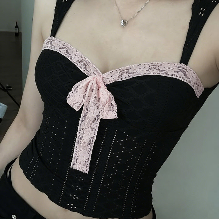 Dame spets-camisole med dekorativt bindband Mirla-Eva Jonsson