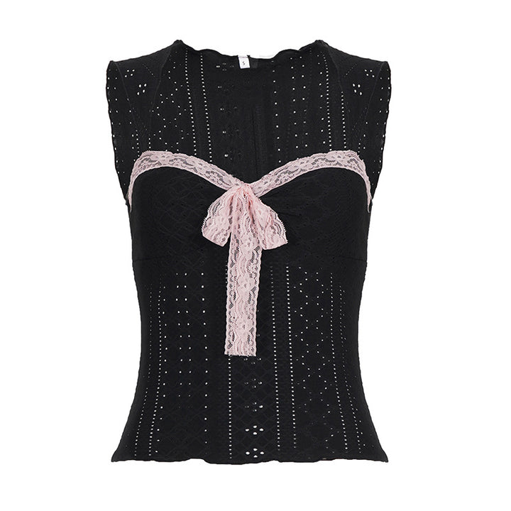 Dame spets-camisole med dekorativt bindband Mirla-Eva Jonsson