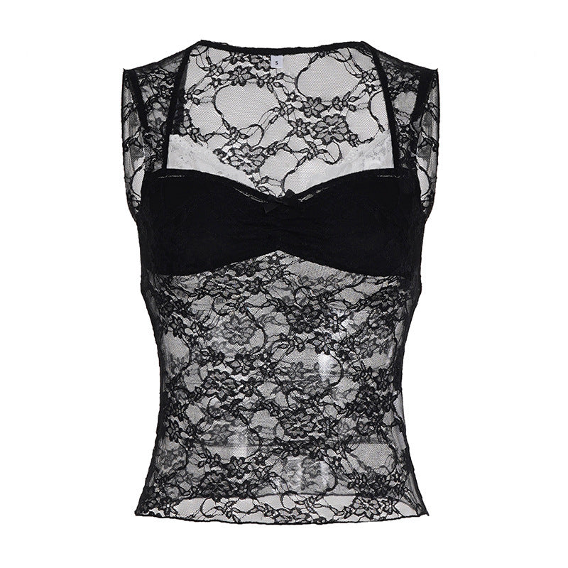 Dame spets-tanktop med elegant design och förföriska detaljer Mirla-Eva Jonsson