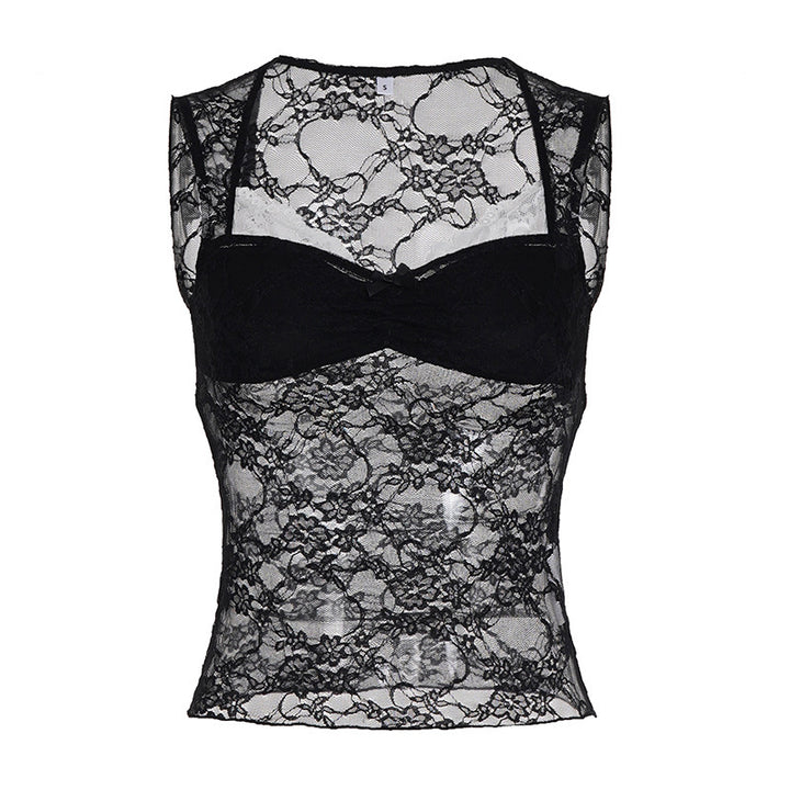 Dame spets-tanktop med elegant design och förföriska detaljer Mirla-Eva Jonsson