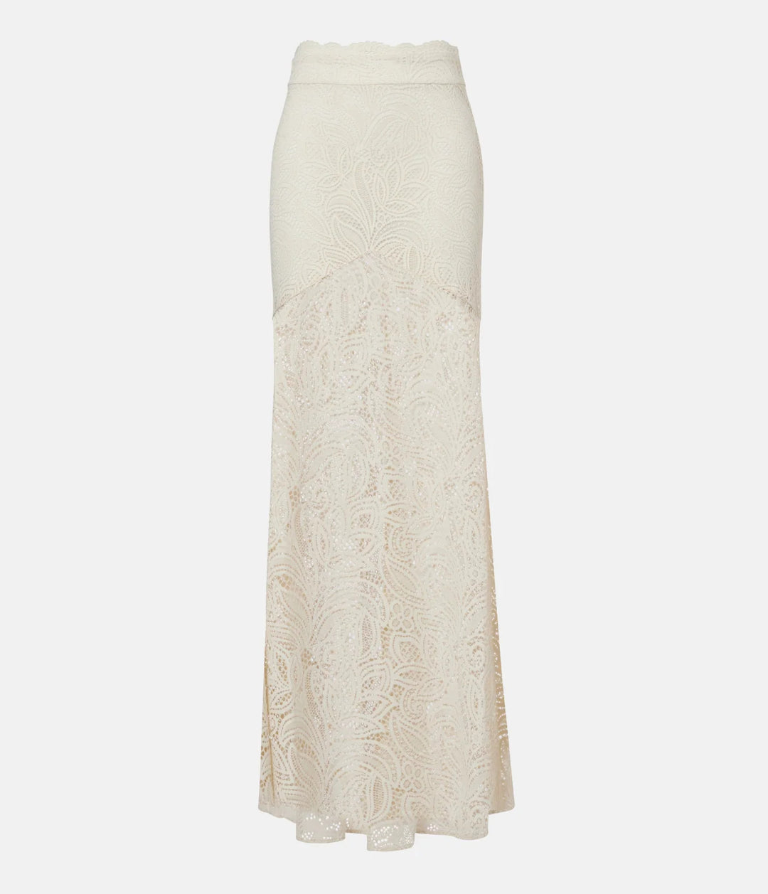 Dame spetskjol med hög midja och floralt broderi Mirla-Eva Jonsson