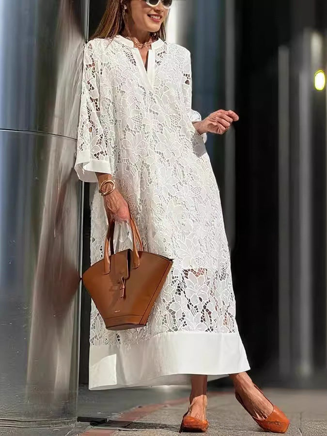 Dame spetsklänning i boho-stil med fina detaljer Mirla-Eva Jonsson