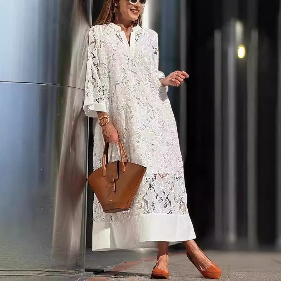 Dame spetsklänning i boho-stil med fina detaljer Mirla-Eva Jonsson