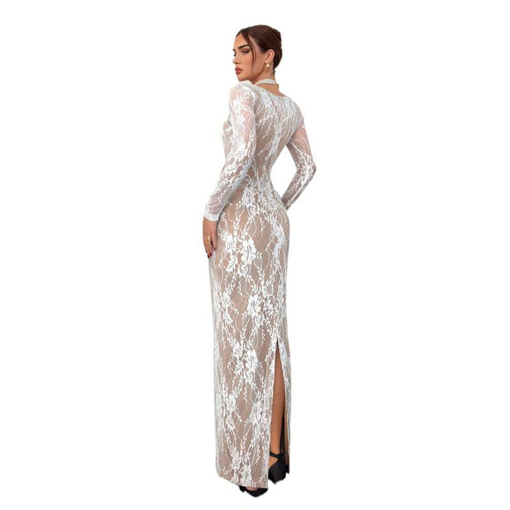 Dame spetsklänning med transparent design och eleganta detaljer Mirla-Eva Jonsson