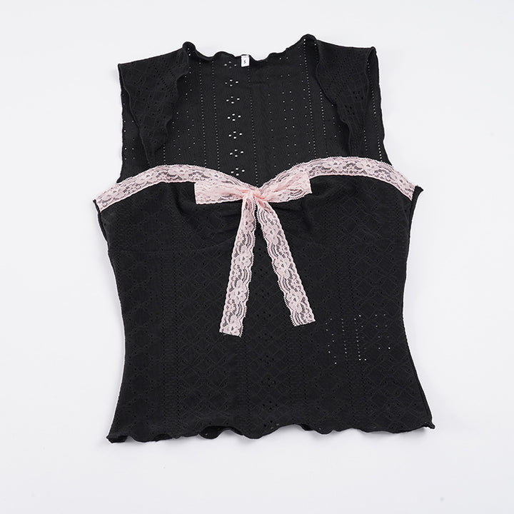 Dame spetsöverdel med romantisk knytaccent Mirla-Eva Jonsson