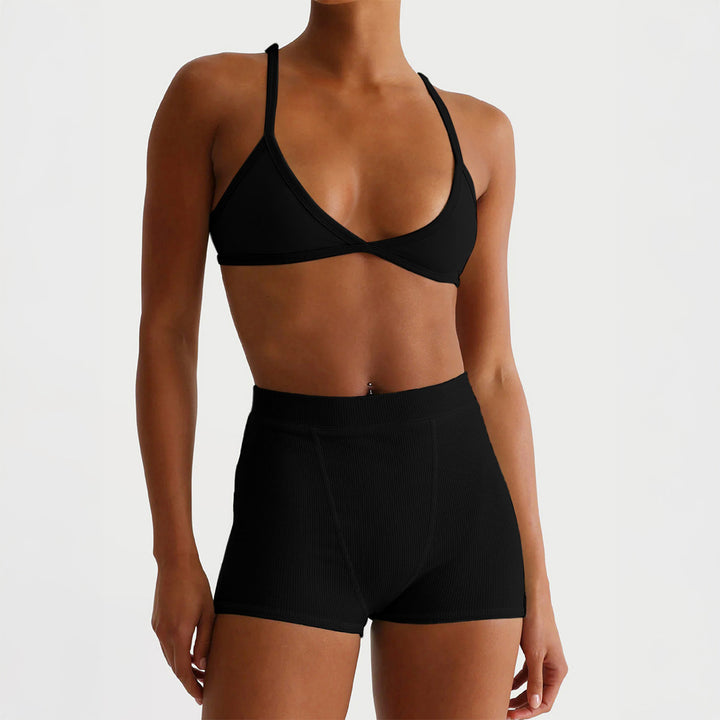 Dame sport-bh og shorts-sett med høy midje Mirla-Eva Jonsson