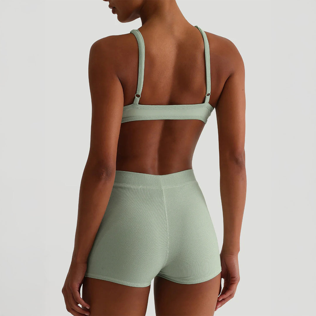 Dame sport-bh og shorts-sett med høy midje Mirla-Eva Jonsson