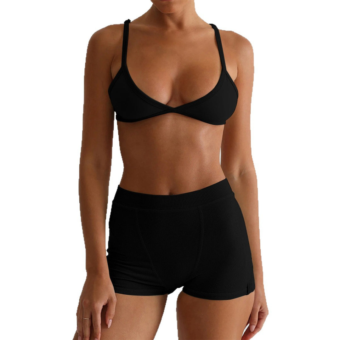 Dame sport-bh og shorts-sett med høy midje Mirla-Eva Jonsson