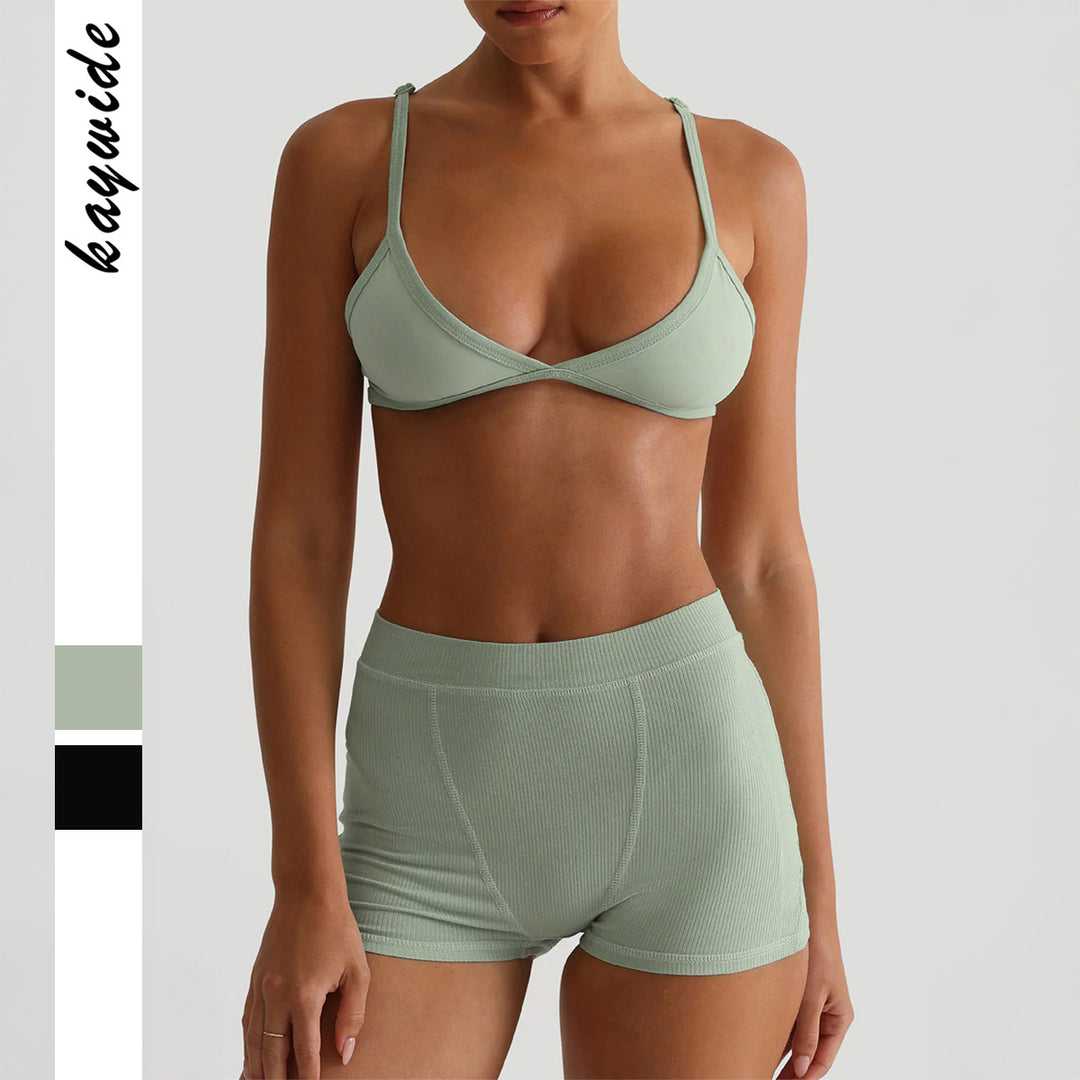 Dame sport-bh og shorts-sett med høy midje Mirla-Eva Jonsson