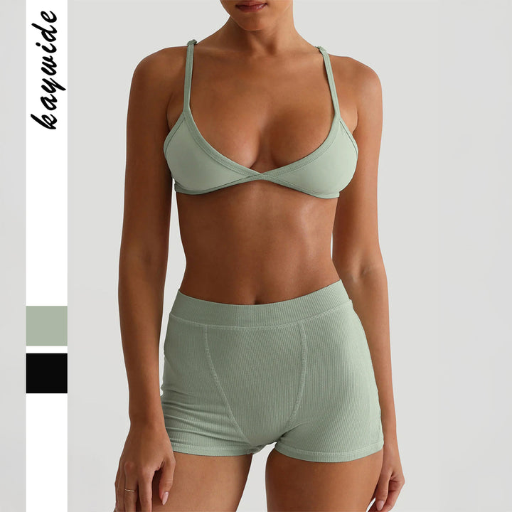 Dame sport-bh og shorts-sett med høy midje Mirla-Eva Jonsson