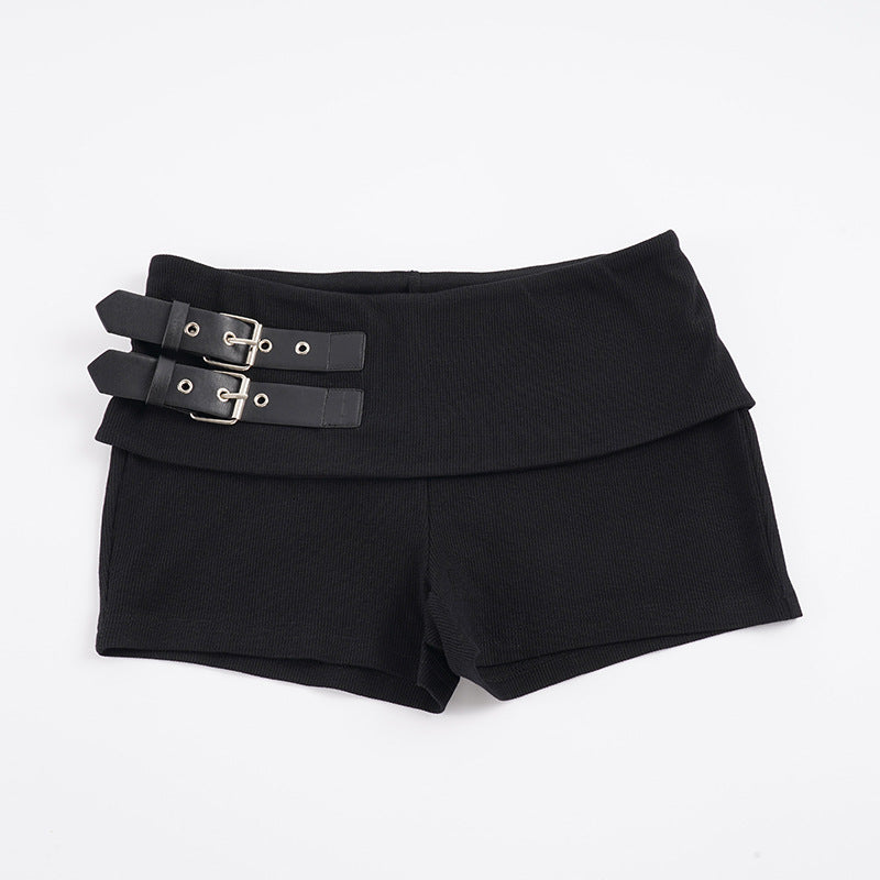 Dame sportiga shorts med modern bältesdesign och hög midja Mirla-Eva Jonsson