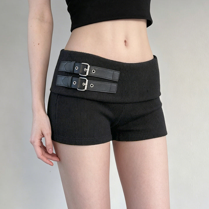 Dame sportiga shorts med modern bältesdesign och hög midja Mirla-Eva Jonsson