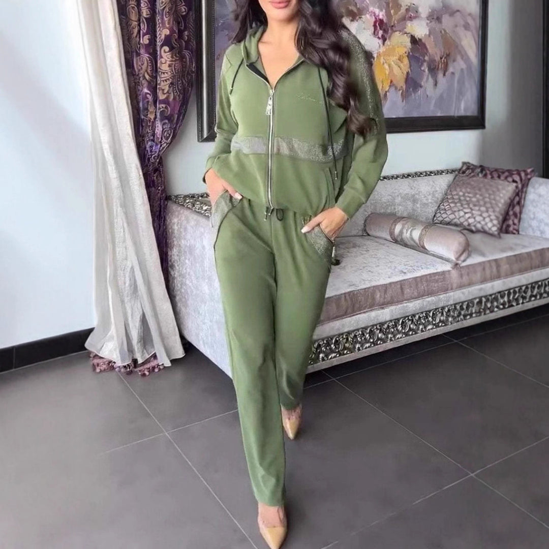 Dame sportigt loungewear-set med elastisk midja och sidofickor Mirla-Eva Jonsson