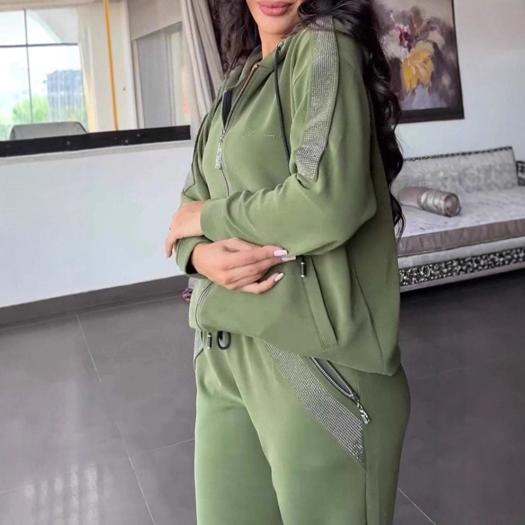 Dame sportigt loungewear-set med elastisk midja och sidofickor Mirla-Eva Jonsson