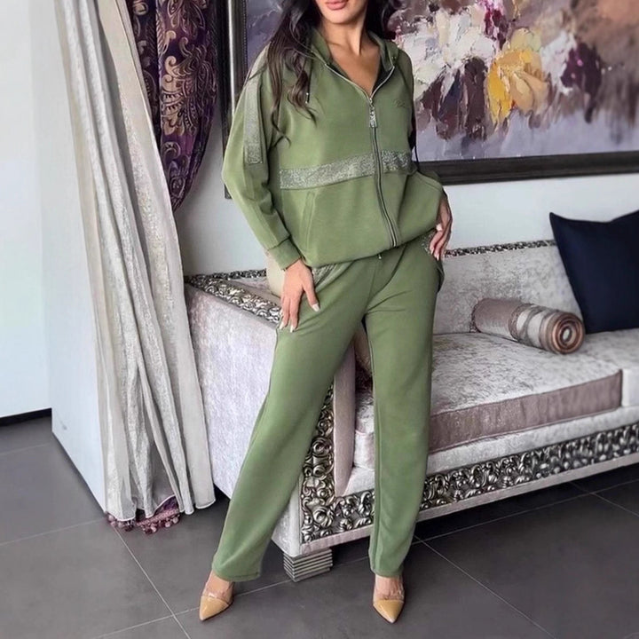 Dame sportigt loungewear-set med elastisk midja och sidofickor Mirla-Eva Jonsson