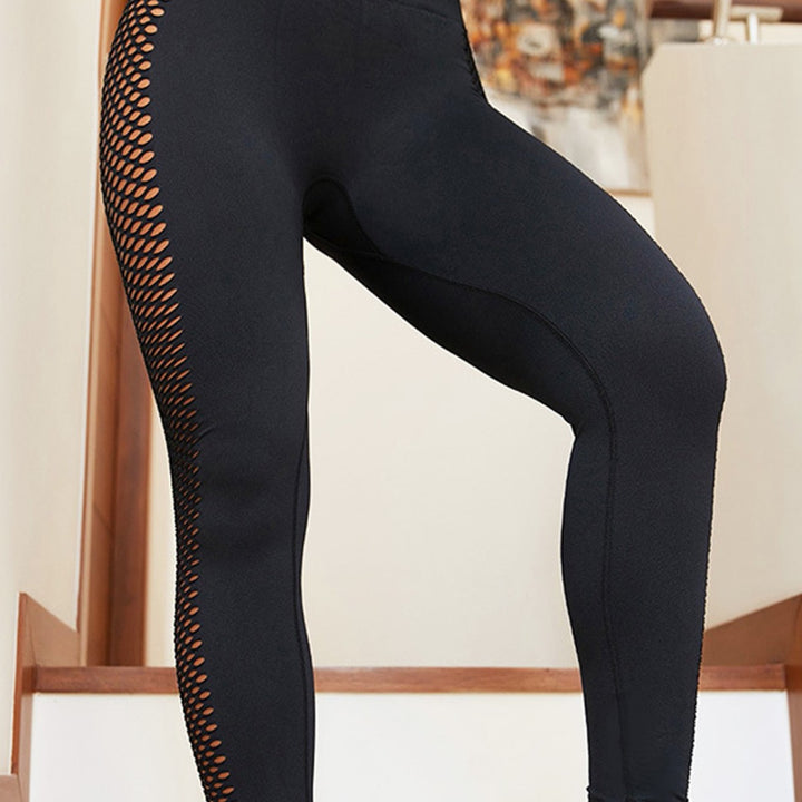 Dame sporttights med andningsbart nätdesign och hög midja Mirla-Eva Jonsson
