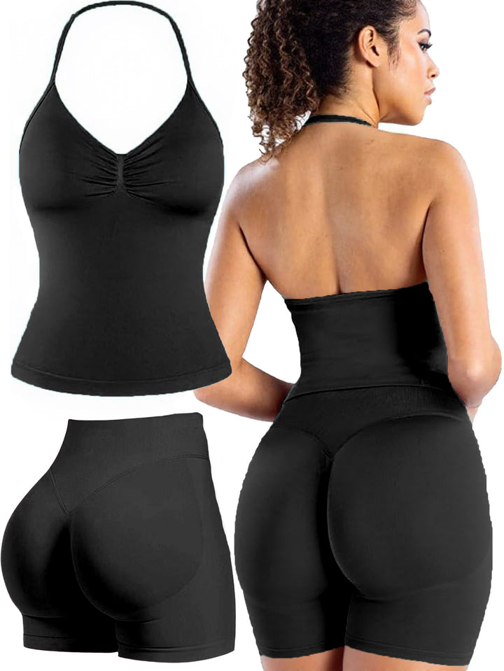 Dame sporttop med push-up effekt och figursydda shorts Mirla-Eva Jonsson