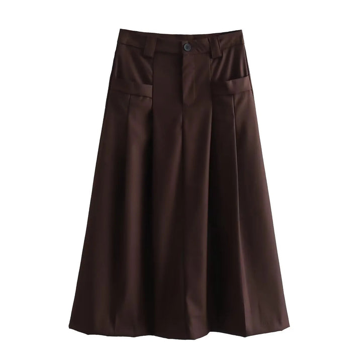 Dame stilren midi kjol med eleganta veck Mirla-Eva Jonsson
