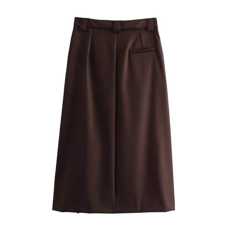 Dame stilren midi kjol med eleganta veck Mirla-Eva Jonsson