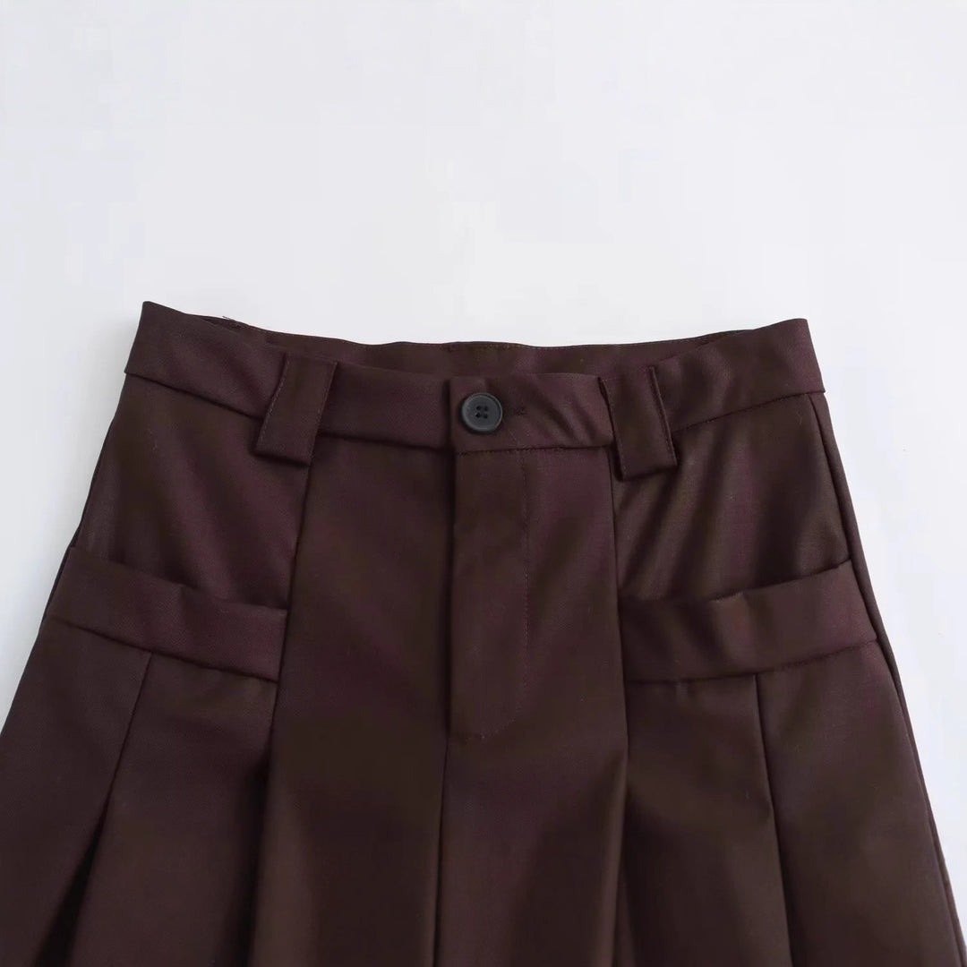 Dame stilren midi kjol med eleganta veck Mirla-Eva Jonsson