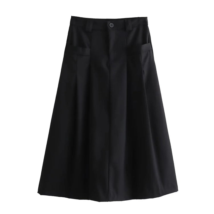 Dame stilren midi kjol med eleganta veck Mirla-Eva Jonsson