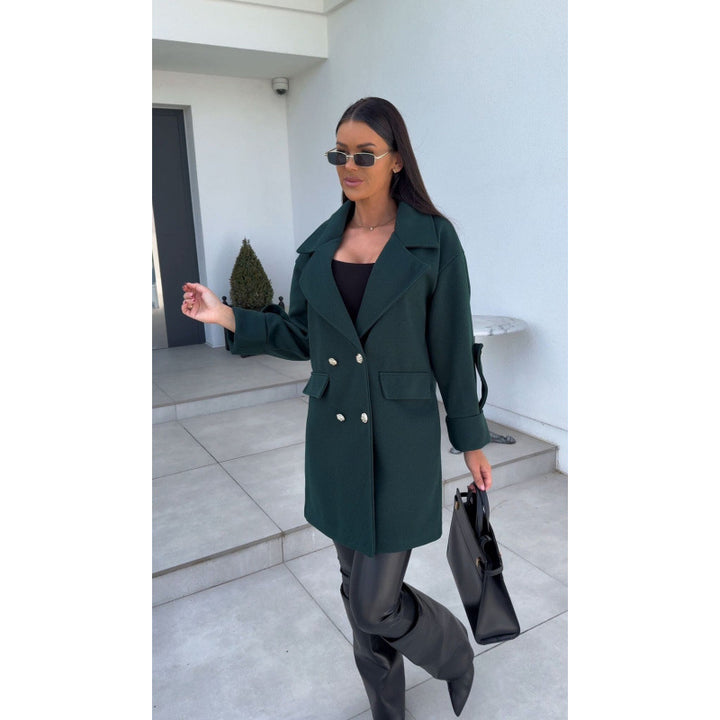 Dame stilren oversized bomull blazer med dubbel knapprad och praktiska fickor Mirla-Eva Jonsson