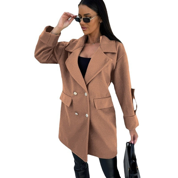 Dame stilren oversized bomull blazer med dubbel knapprad och praktiska fickor Mirla-Eva Jonsson