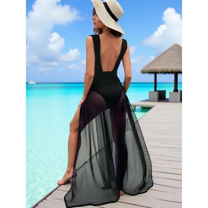 Dame strandklänning med elegant applikation Mirla-Eva Jonsson