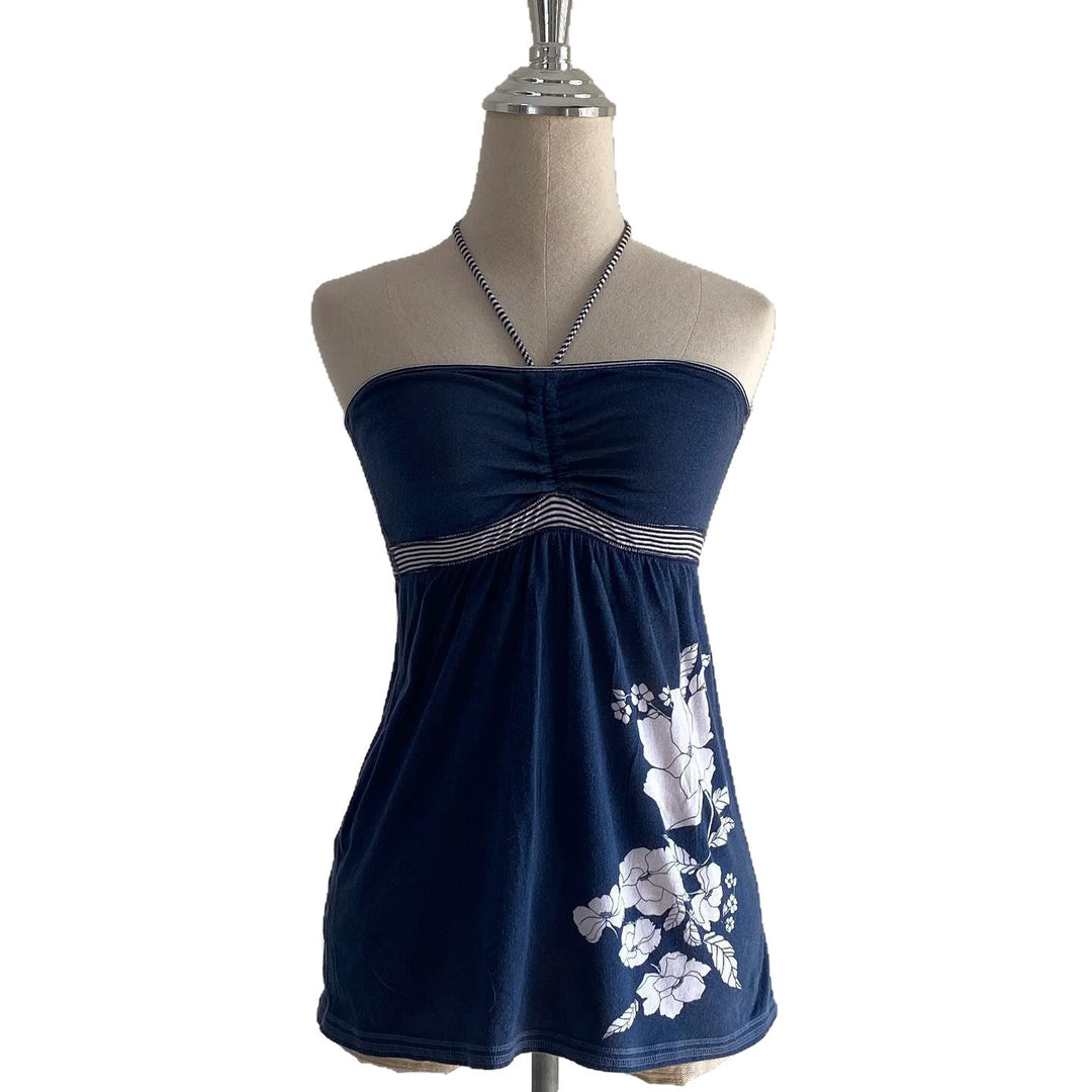 Dame strandtop med blommönster och off-shoulder design Mirla-Eva Jonsson