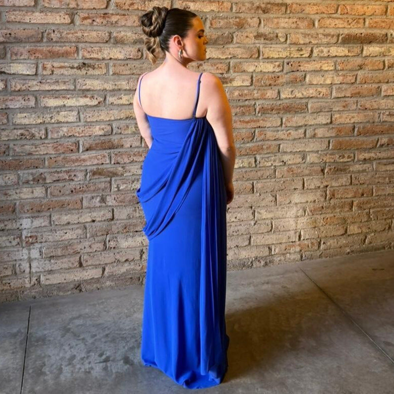 Dame strapless evening dress with elegant draping Mirla-Eva Jonsson