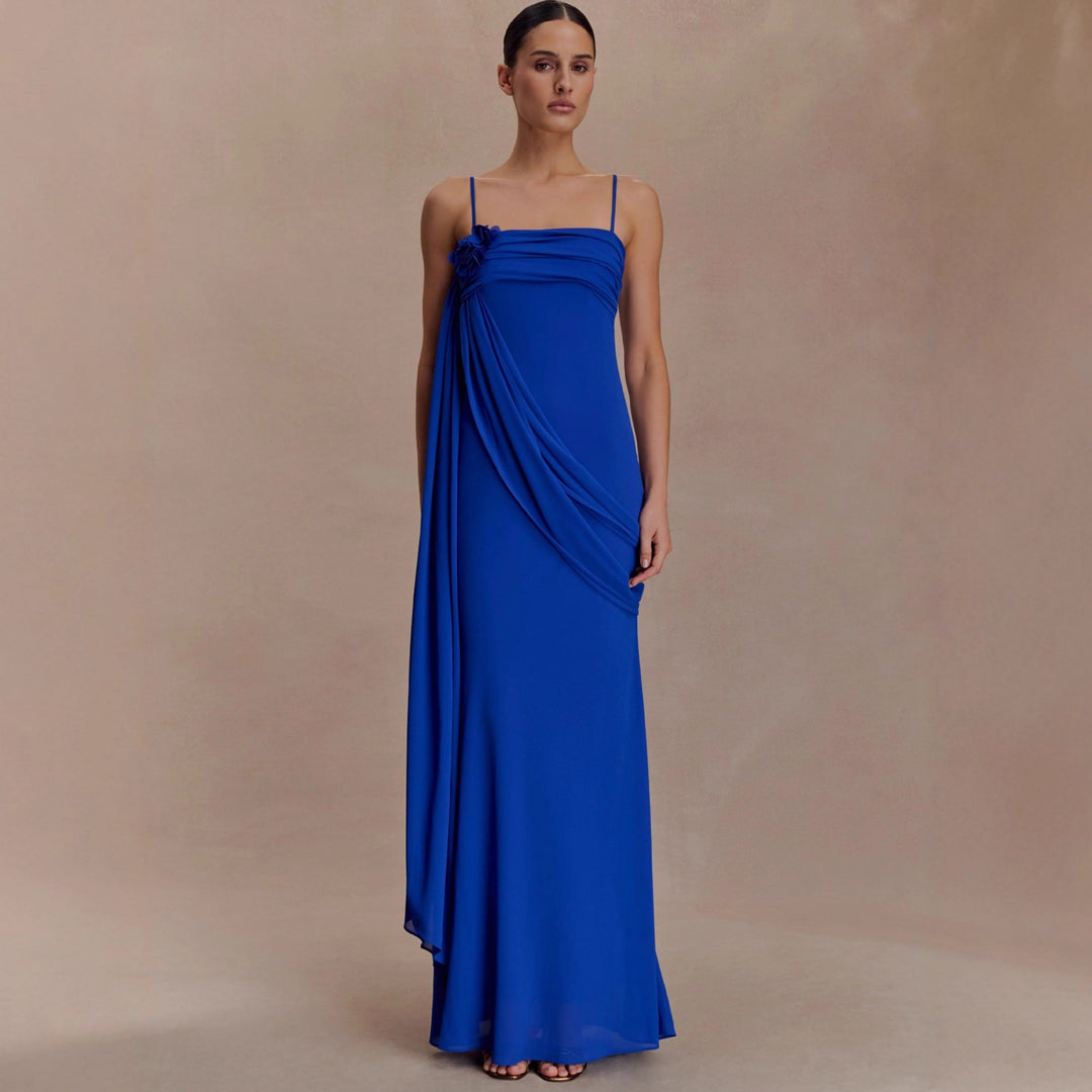 Dame strapless evening dress with elegant draping Mirla-Eva Jonsson