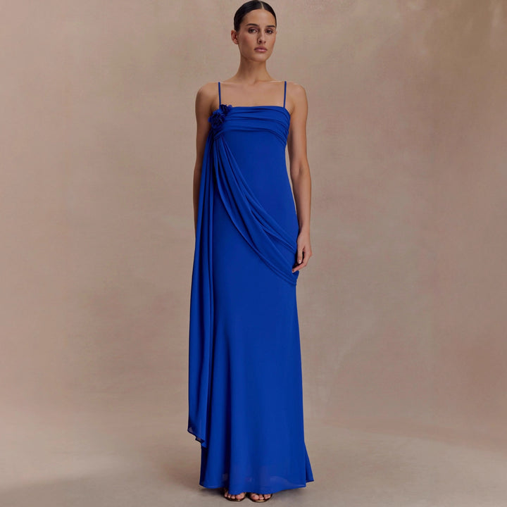 Dame strapless evening dress with elegant draping Mirla-Eva Jonsson