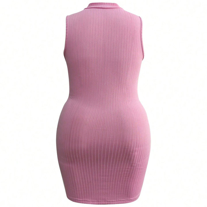 Dame stretch dress med hög hals dragkedja Mirla-Eva Jonsson