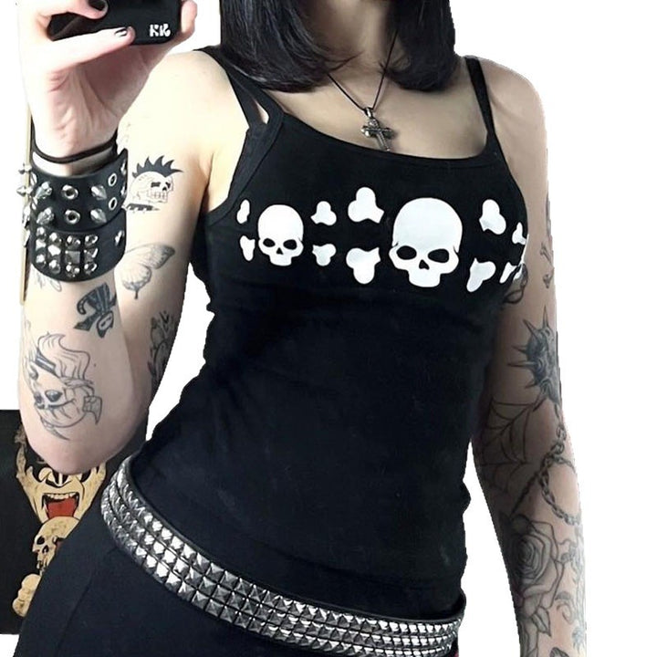 Dame tanktop med iögonfallande dödskalle-design Mirla-Eva Jonsson