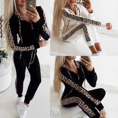 Dame träningsdräkt med modernt leopardmönster Mirla-Eva Jonsson