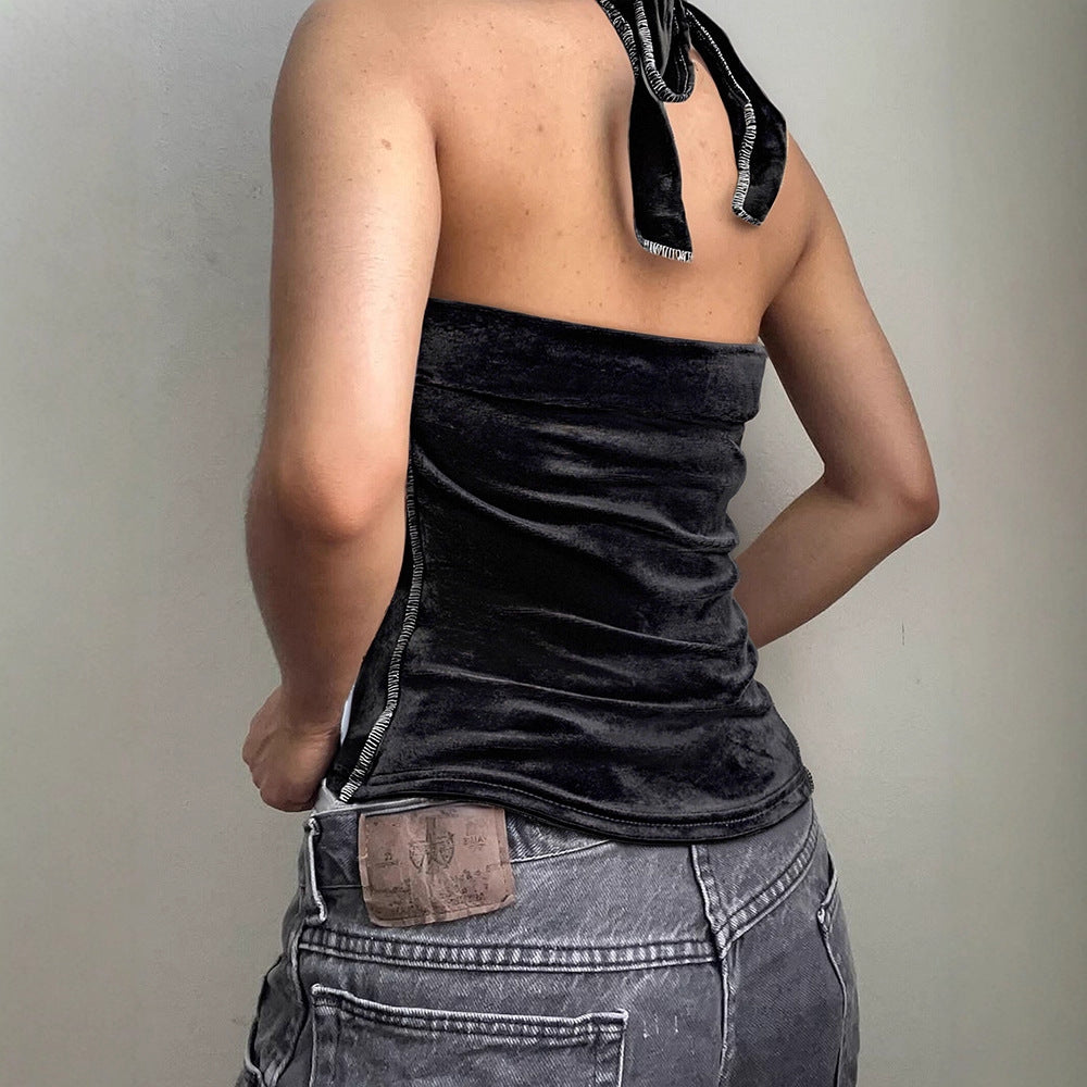 Dame trendy bustier-top med spetsdetaljer och lekfull design Mirla-Eva Jonsson
