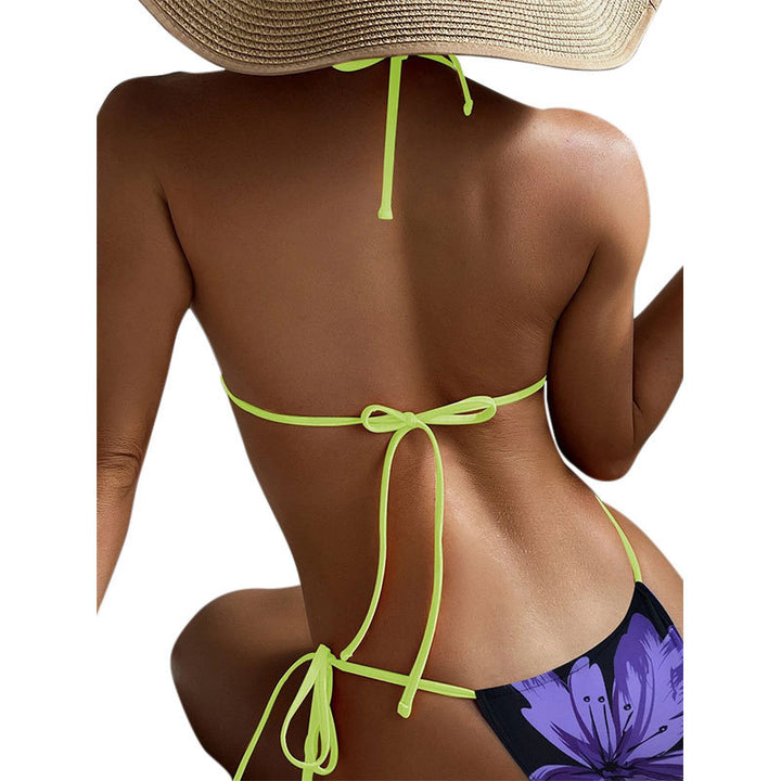Dame triangel-bikini med blommönster och justerbara band Mirla-Eva Jonsson