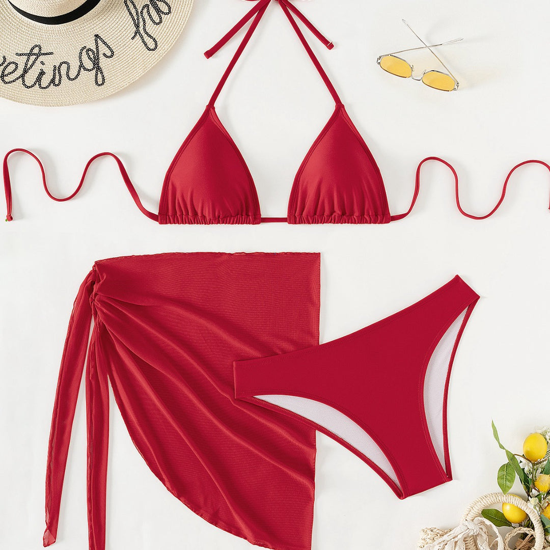 Dame triangel-bikini med blommönster och sidovrivningselement Mirla-Eva Jonsson
