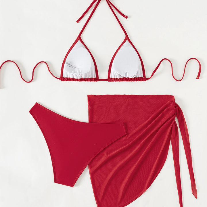 Dame triangel-bikini med blommönster och sidovrivningselement Mirla-Eva Jonsson