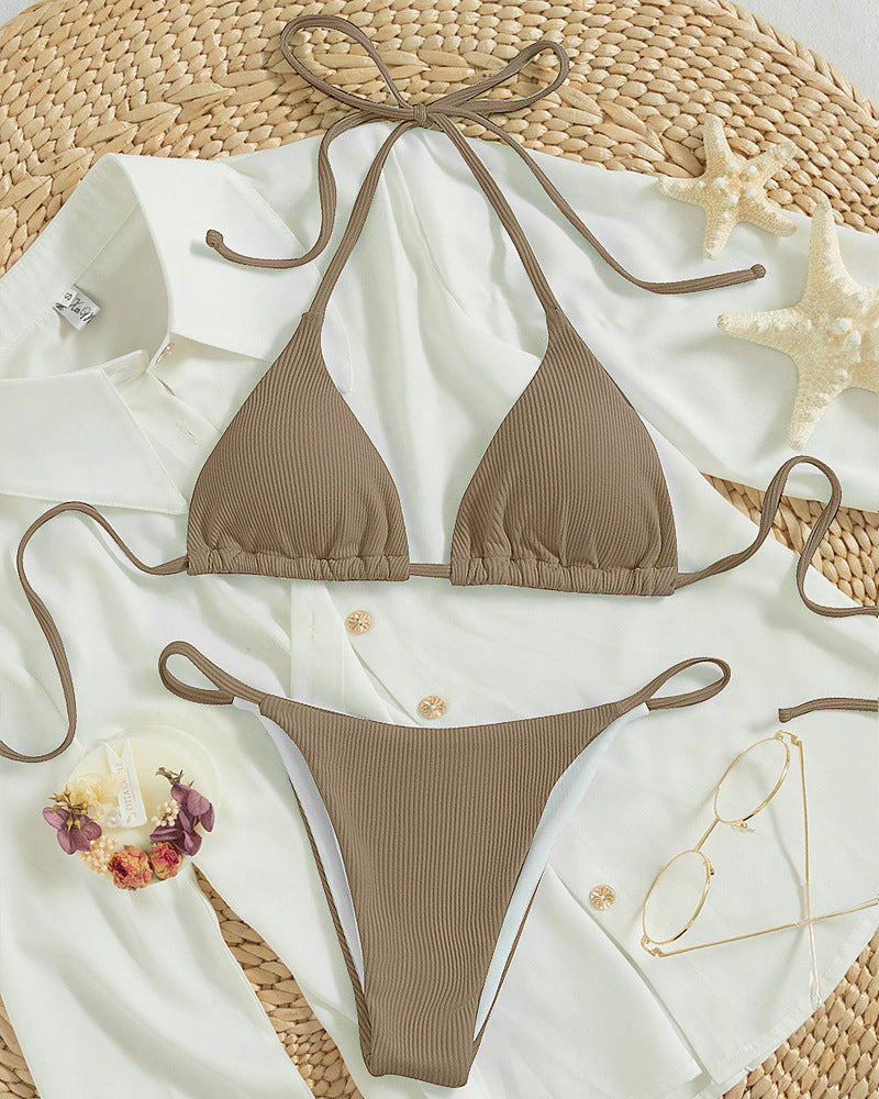 Dame triangel-bikini med fin ribbstruktur Mirla-Eva Jonsson