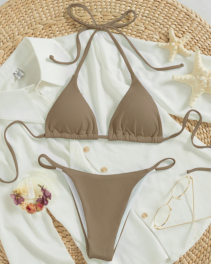 Dame triangel-bikini med fin ribbstruktur Mirla-Eva Jonsson