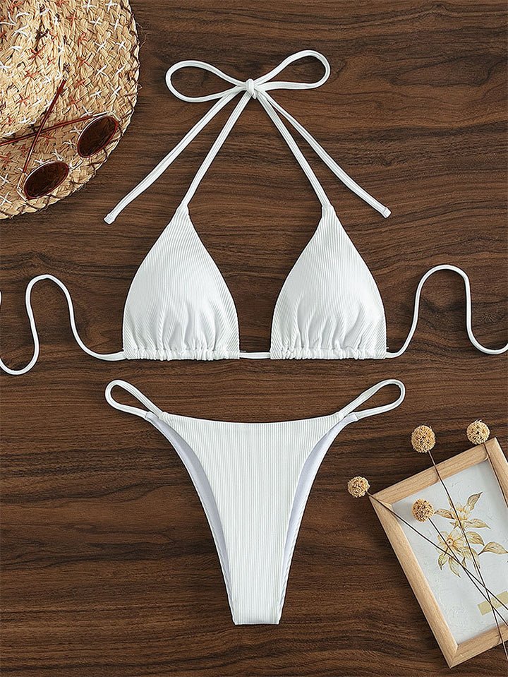 Dame triangel-bikini med fin ribbstruktur Mirla-Eva Jonsson