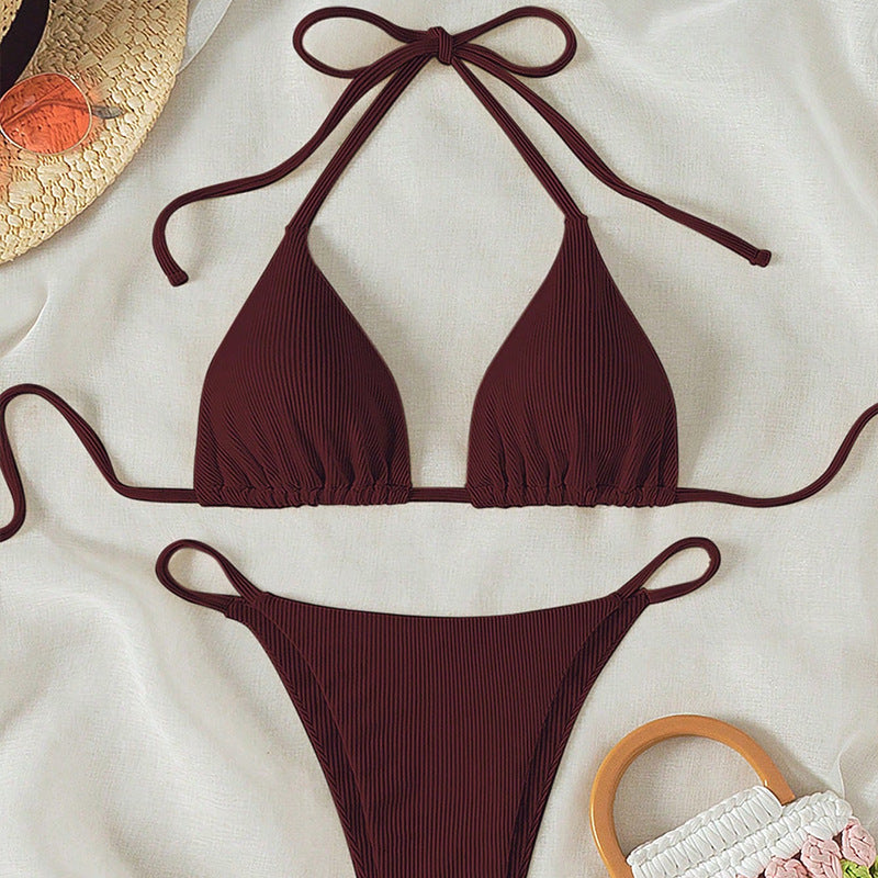 Dame triangel-bikini med fin ribbstruktur Mirla-Eva Jonsson
