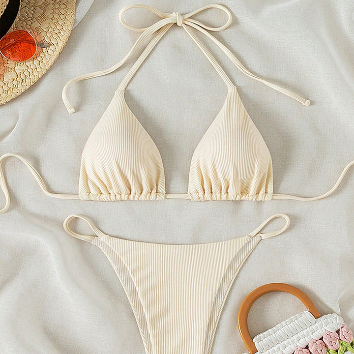 Dame triangel-bikini med fin ribbstruktur Mirla-Eva Jonsson