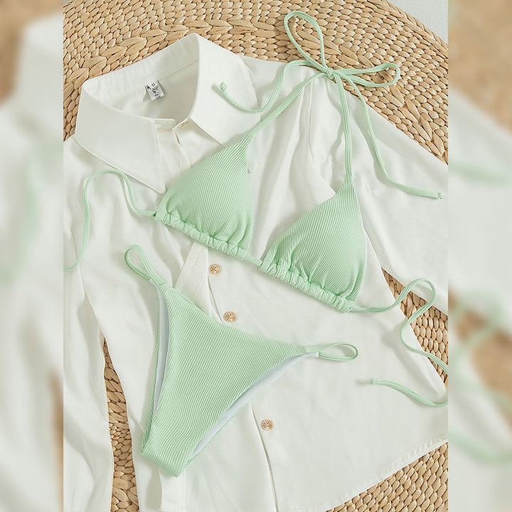 Dame triangel-bikini med fin ribbstruktur Mirla-Eva Jonsson