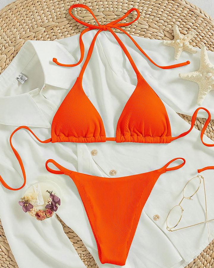 Dame triangel-bikini med fin ribbstruktur Mirla-Eva Jonsson