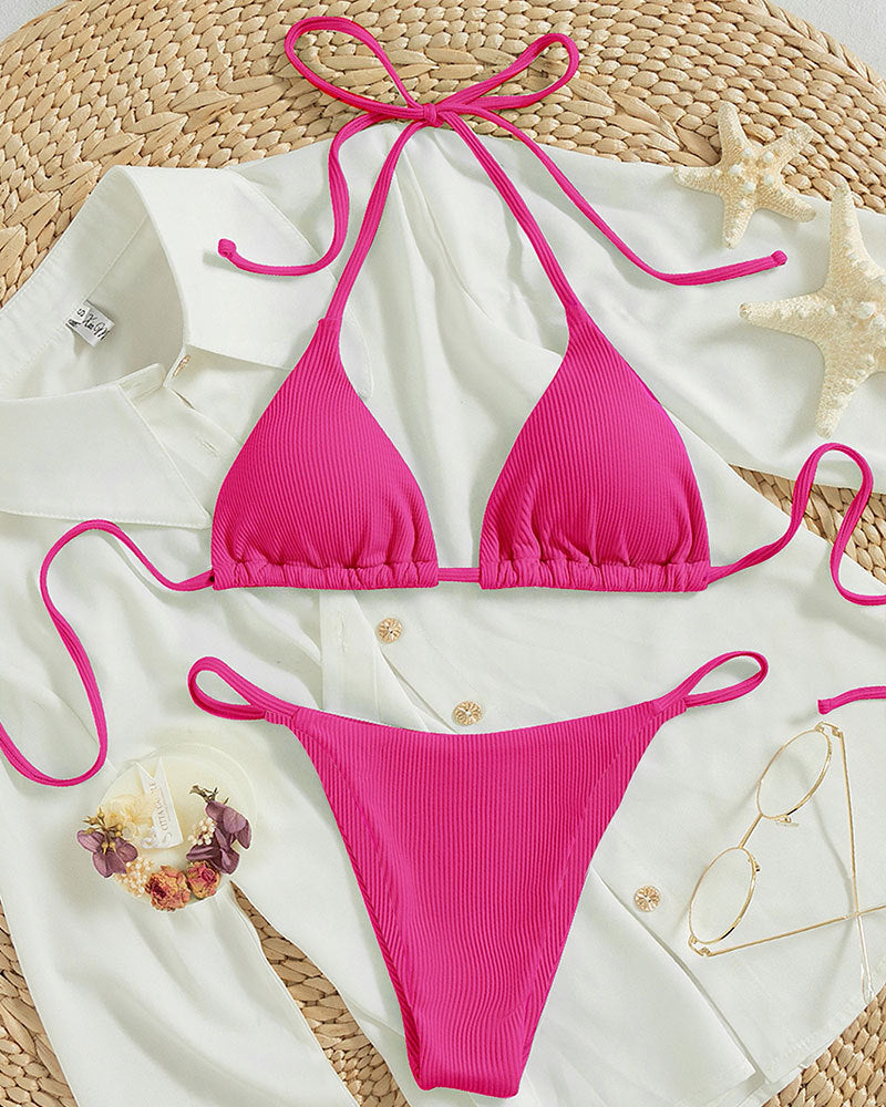 Dame triangel-bikini med fin ribbstruktur Mirla-Eva Jonsson