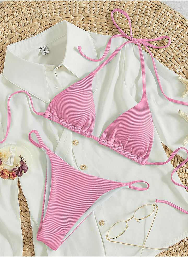 Dame triangel-bikini med fin ribbstruktur Mirla-Eva Jonsson