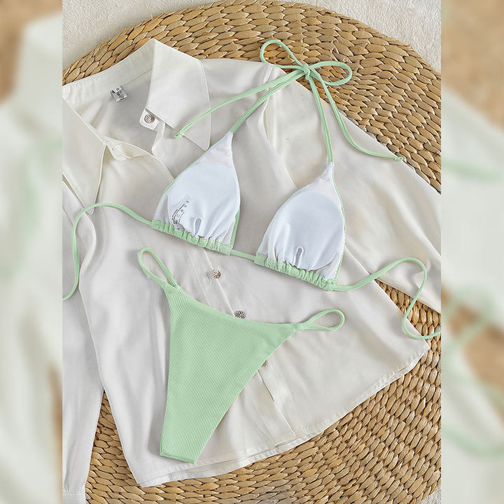 Dame triangel-bikini med fin ribbstruktur Mirla-Eva Jonsson